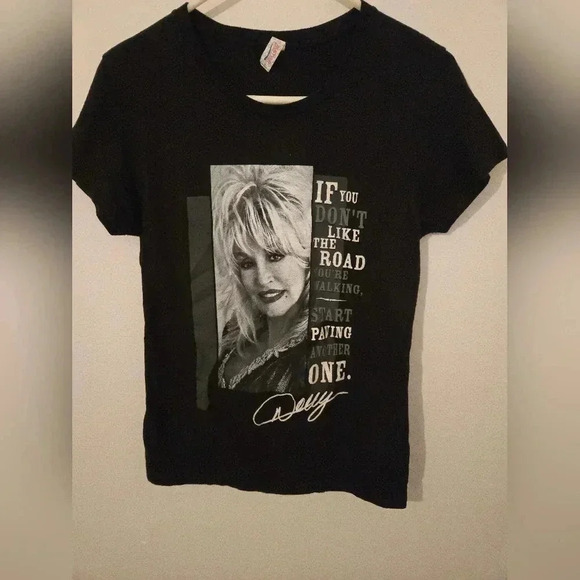 Dolly Parton T shirt Womens Medium If You Don't Like the Road Black Dollywood - Picture 1 of 7